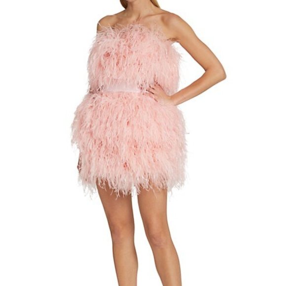 Bronx and Banco Dresses & Skirts - NWT Bronx and Banco Belted Feather Minidress Pink 8